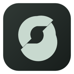 Flowtop app icon with a pale sage circular Current mark on a graphite rounded square
